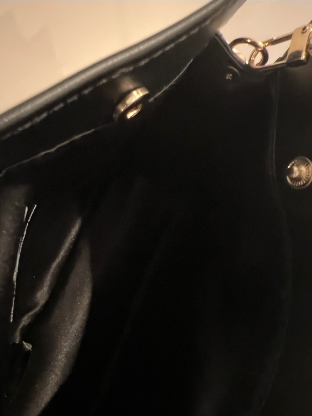 Yves Saint Laurent Black Shoulder clutch Bag with woven unbranded chain strap - Picture 7 of 12